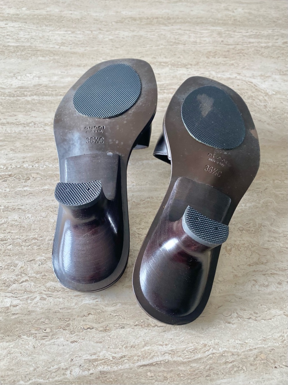 Vintage Gucci Logo Mule Sandal Heels - Picture 7 of 9